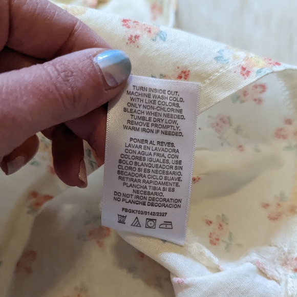 Tahari Girl pale yellow cotton floral tunic top size 4T - Picture 7 of 7